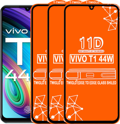 TWIGLO Edge To Edge Tempered Glass for VIVO T1 44W(Pack of 3)