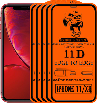 CYOR Edge To Edge Tempered Glass for Apple iPhone XR(Pack of 5)