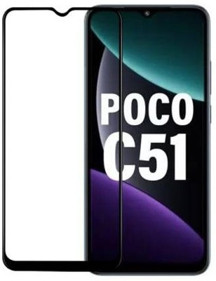 AKSHUD Edge To Edge Tempered Glass for POCO C51(Pack of 1)
