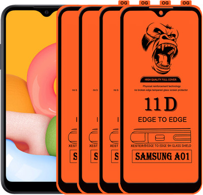 PFOAM Edge To Edge Tempered Glass for SAMSUNG GALAXY A01(Pack of 4)