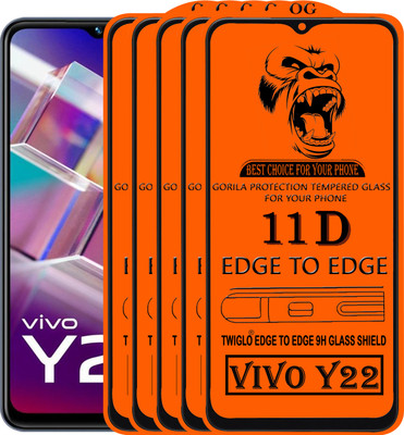 TWIGLO Edge To Edge Tempered Glass for VIVO Y22(Pack of 5)