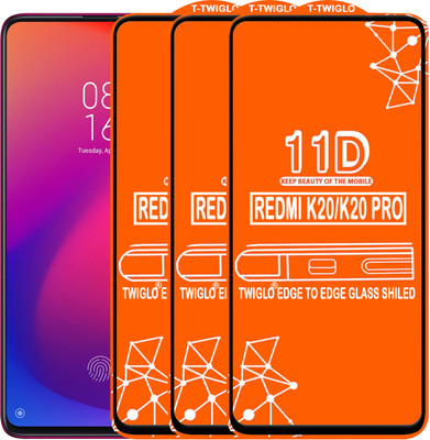 TWIGLO Edge To Edge Tempered Glass for Mi K20(Pack of 3)