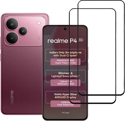 KARTRAY Edge To Edge Tempered Glass for Realme P4 5G(Pack of 2)