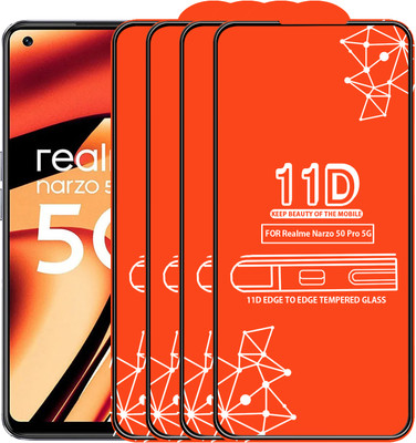 Roxel Edge To Edge Tempered Glass for Realme Narzo 50 Pro 5G(Pack of 4)