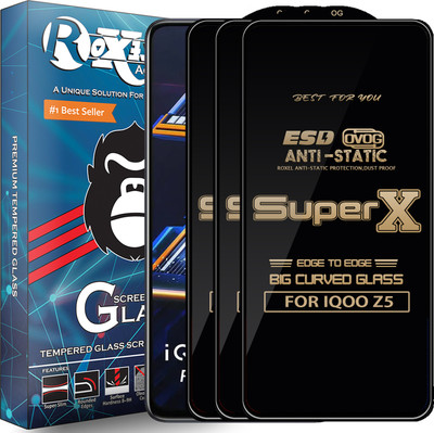 Roxel Edge To Edge Tempered Glass for IQOO Z5(Pack of 3)