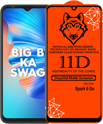 DeepzHub Edge To Edge Tempered Glass for Tecno Spark 6 Go(Pack of 1)