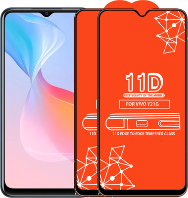 Qyist Edge To Edge Tempered Glass for Vivo Y21G(Pack of 2)