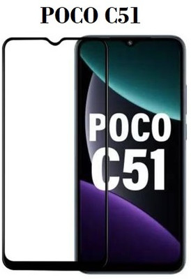 AKSHUD Edge To Edge Tempered Glass for POCO C51(Pack of 1)