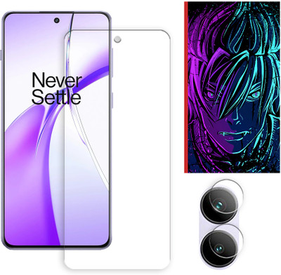 ARBAN Edge To Edge Tempered Glass for OnePlus Ace 3V 5G Tempered Glass Screen Protector | Anti-Scratch | Edge to Edge Full Coverage | 9H Hardness (1 FRONT SCREEN GUARD + 1 CAMERA LENS PROTECTOR + 1 FREE BACK EMBOSSED SKIN002)(Pack of 1)