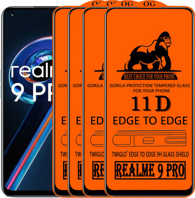 TWIGLO Edge To Edge Tempered Glass for REALME 9 PRO(Pack of 4)