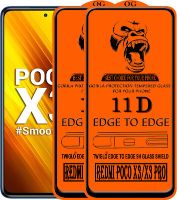 TWIGLO Edge To Edge Tempered Glass for REDMI POCO X3 PRO(Pack of 3)
