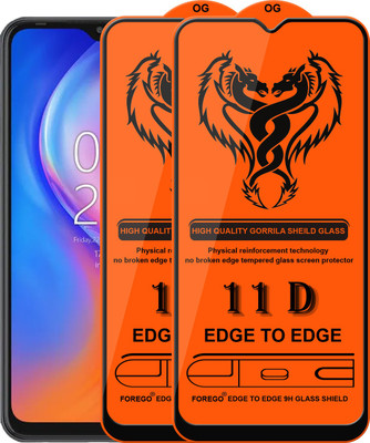 Forego Edge To Edge Tempered Glass for Tecno Spark 7 Plus(Pack of 2)