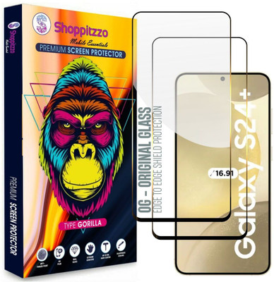 Shoppitzzo Edge To Edge Tempered Glass for Samsung S24 Plus 5G (6.7 Inch)**DuraGlass**Millitary Grade-Anti Explosion-Tempered Glass/Full Screen Coverage-Edge to Edge/9H Hardness/With Easy Installation Kit(Pack of 2)