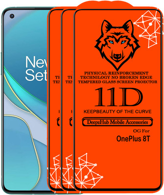 CRodible Edge To Edge Tempered Glass for OnePlus 8T(Pack of 3)