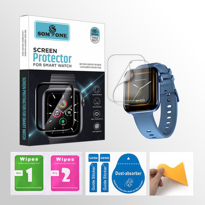 SOMTONE Edge To Edge Tempered Glass for crossbeats Ignite Spectra Max 1.81 inch Smartwatch 2 PROTECTOR + 2 WIPES + 2 DUST REMOVAL STICKER + 1 WIPER(Pack of 2)