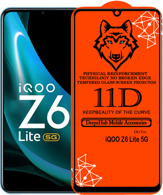 DeepzHub Edge To Edge Tempered Glass for IQOO Z6 Lite 5G(Pack of 1)