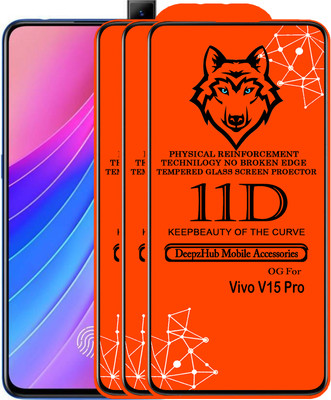 DeepzHub Edge To Edge Tempered Glass for Vivo V15 Pro(Pack of 3)