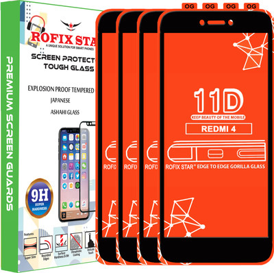 Rofix star Edge To Edge Tempered Glass for Mi Redmi 4(Pack of 4)
