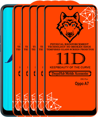 DeepzHub Edge To Edge Tempered Glass for OPPO A7(Pack of 5)