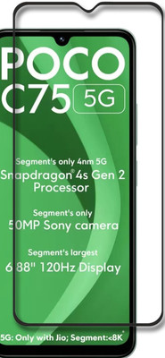NKCASE Edge To Edge Tempered Glass for Poco C75 5G(Pack of 1)