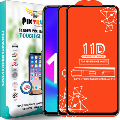PikTrue Edge To Edge Tempered Glass for Redmi Note 10 Lite(Pack of 2)
