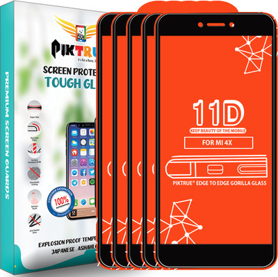 PikTrue Edge To Edge Tempered Glass for Mi Redmi 4X(Pack of 5)