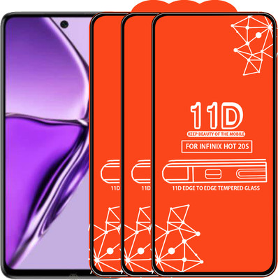 Roxel Edge To Edge Tempered Glass for Infinix Hot 20S(Pack of 3)