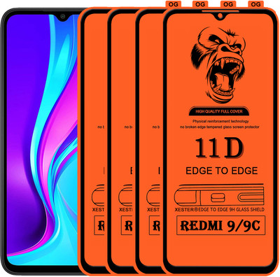 PFOAM Edge To Edge Tempered Glass for REDMI 9(Pack of 4)