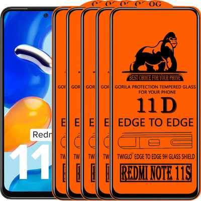 TWIGLO Edge To Edge Tempered Glass for REDMI NOTE 11S(Pack of 5)