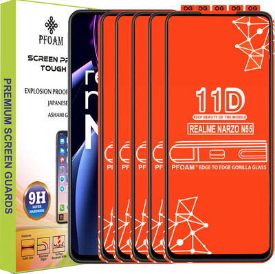 PFOAM Edge To Edge Tempered Glass for REALME NARZO N55(Pack of 5)