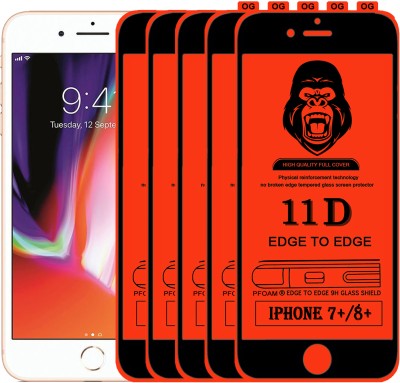 Laxdom Edge To Edge Tempered Glass for Apple iPhone 8 Plus(Pack of 5)