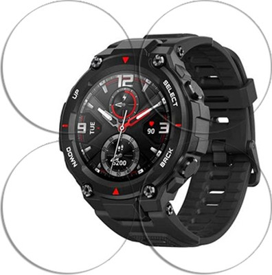 SOMTONE Edge To Edge Tempered Glass for Amazfit T rex 1.3 inch SMARTWATCH SCREEN GUARD(Pack of 4)
