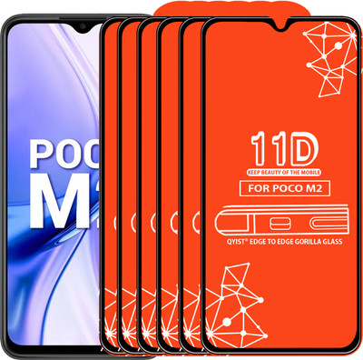 Qyist Edge To Edge Tempered Glass for Poco M2(Pack of 6)