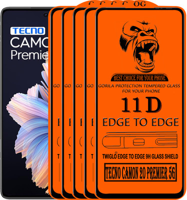 TWIGLO Edge To Edge Tempered Glass for TECNO CAMON 20 PREMIER 5G(Pack of 5)