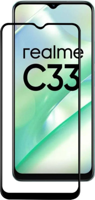 DMJHP Edge To Edge Tempered Glass for realme C33(Pack of 1)