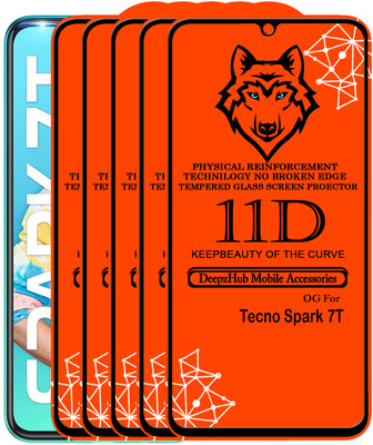 DeepzHub Edge To Edge Tempered Glass for Tecno Spark 7T(Pack of 5)