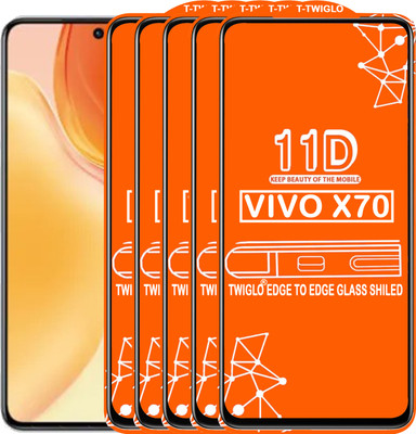 TWIGLO Edge To Edge Tempered Glass for VIVO X70(Pack of 5)