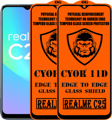 CYOR Edge To Edge Tempered Glass for REALME C25(Pack of 2)