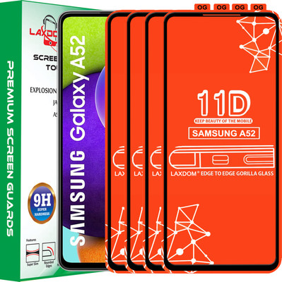 Laxdom Edge To Edge Tempered Glass for SAMSUNG GALAXY A52(Pack of 4)