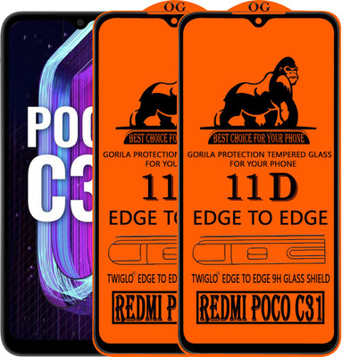 TWIGLO Edge To Edge Tempered Glass for REDMI POCO C31(Pack of 2)