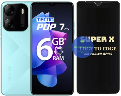 TELESHIELD Edge To Edge Tempered Glass for Tecno Pop 7 Pro, Super X Edge Glass, Super X Tempered Glass, Super X Screen Protector(Pack of 1)