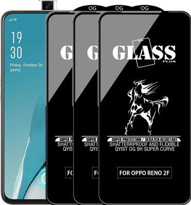 Qyist Edge To Edge Tempered Glass for Oppo Reno2 F(Pack of 3)