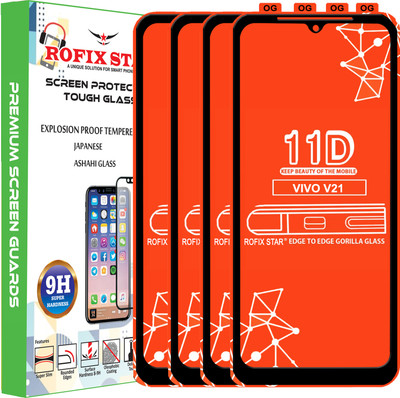 Rofix star Edge To Edge Tempered Glass for VIVO V21(Pack of 4)