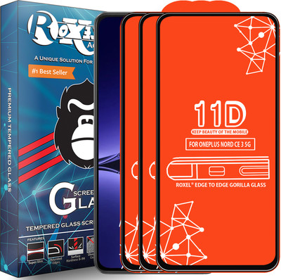 Roxel Edge To Edge Tempered Glass for Oneplus Nord Ce 3 5G(Pack of 3)