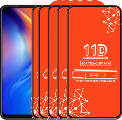 Qyist Edge To Edge Tempered Glass for Tecno Spark 6(Pack of 5)