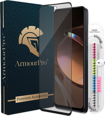 ArmourPro Edge To Edge Tempered Glass for Tecno Pova 6 Pro 5G, Tecno Pova 6 Pro, Pova 6 Pro 5G, Matte Tempered Glass with Cable Protector(Pack of 1)
