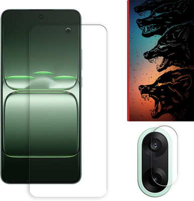 SOMTONE Edge To Edge Tempered Glass for OnePlus Ace 5 Racing 5G Tempered Glass Screen Protector | Anti-Scratch | Edge to Edge Full Coverage | 9H Hardness ( 1 FRONT SCREEN GUARD + 1 CAMERA LENS PROTECTOR + 1 FREE BACK EMBOSSED SKIN061 )(Pack of 1)