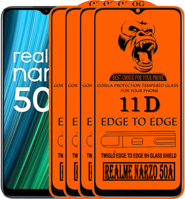TWIGLO Edge To Edge Tempered Glass for REALME NARZO 50A(Pack of 4)