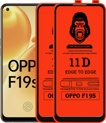 Laxdom Edge To Edge Tempered Glass for OPPO F19S(Pack of 2)