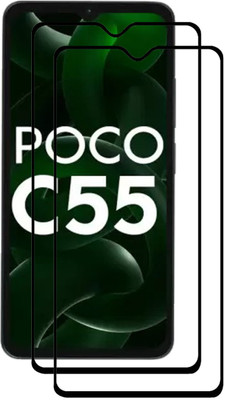 INFINITYWORLD Edge To Edge Tempered Glass for POCO C55, Redmi 12C, (V6.71)(Pack of 2)